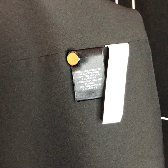 NWT LOFT black fit-and-flare style dress with white piping/trim. Size 16. - Picture 2 of 9